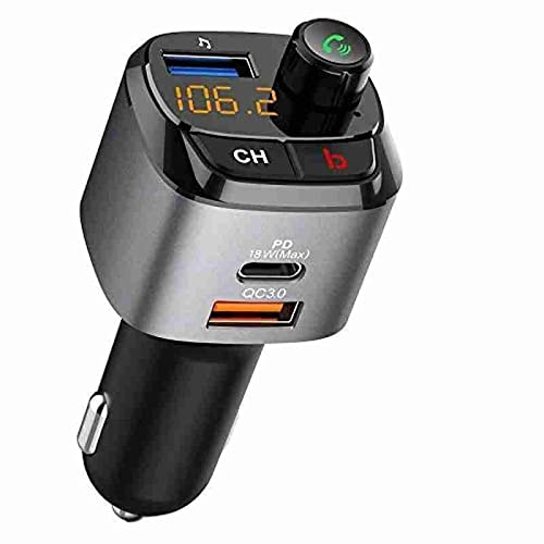 18W QC3.0 Type-C PD Car FM Charger with Hands-Free Calling