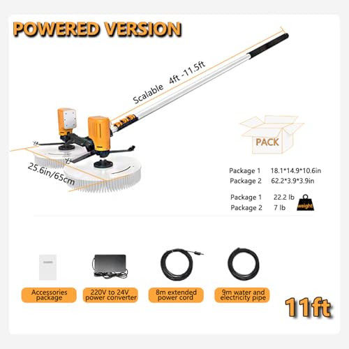 Rotating Dual-Brush Electric Solar Panel Cleaner