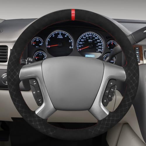 MEWANT Stitch On Steering Wheel Cover for Chevy Silverado Tahoe