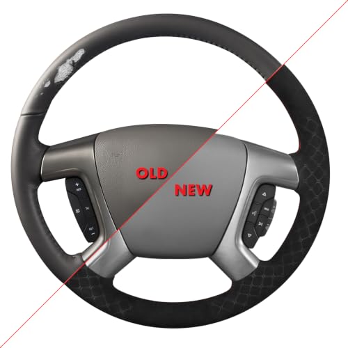 MEWANT Stitch On Steering Wheel Cover for Chevy Silverado Tahoe