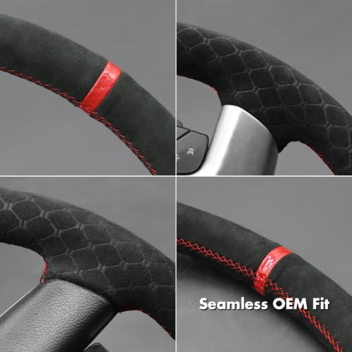 MEWANT Stitch On Steering Wheel Cover for Chevy Silverado Tahoe