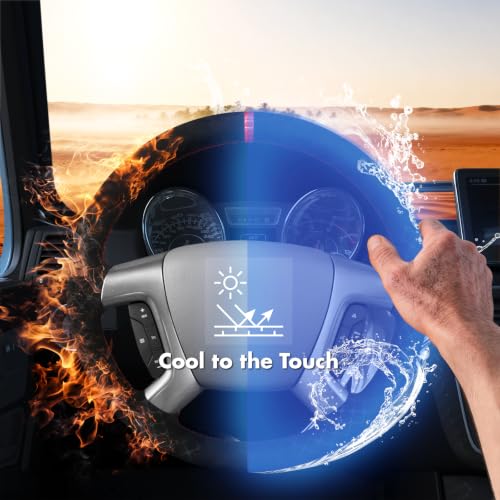 MEWANT Stitch On Steering Wheel Cover for Chevy Silverado Tahoe