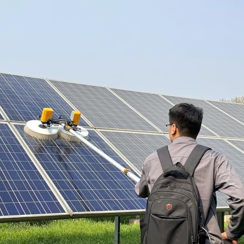 Rotating Dual-Brush Electric Solar Panel Cleaner