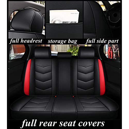 KG7HQRP Luxury PU Leather Auto Car Seat Covers 5 Seats Full Set Universal Fit D
