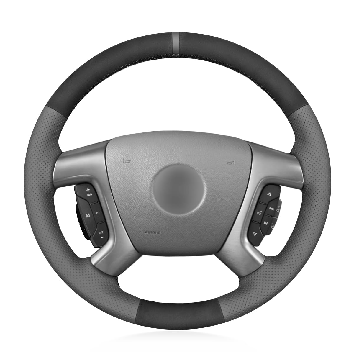 MEWANT Stitch On Steering Wheel Cover for Chevy Silverado Tahoe