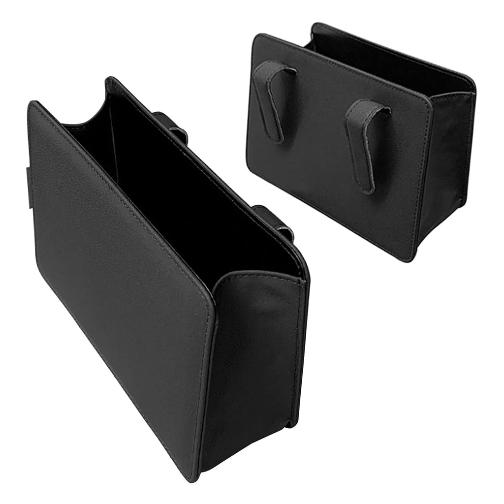 2-Pack Foldable Leather Car Trash Can