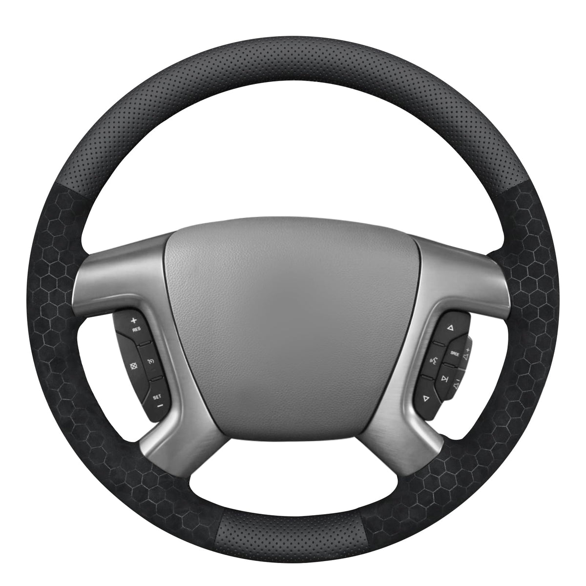 MEWANT Stitch On Steering Wheel Cover for Chevy Silverado Tahoe