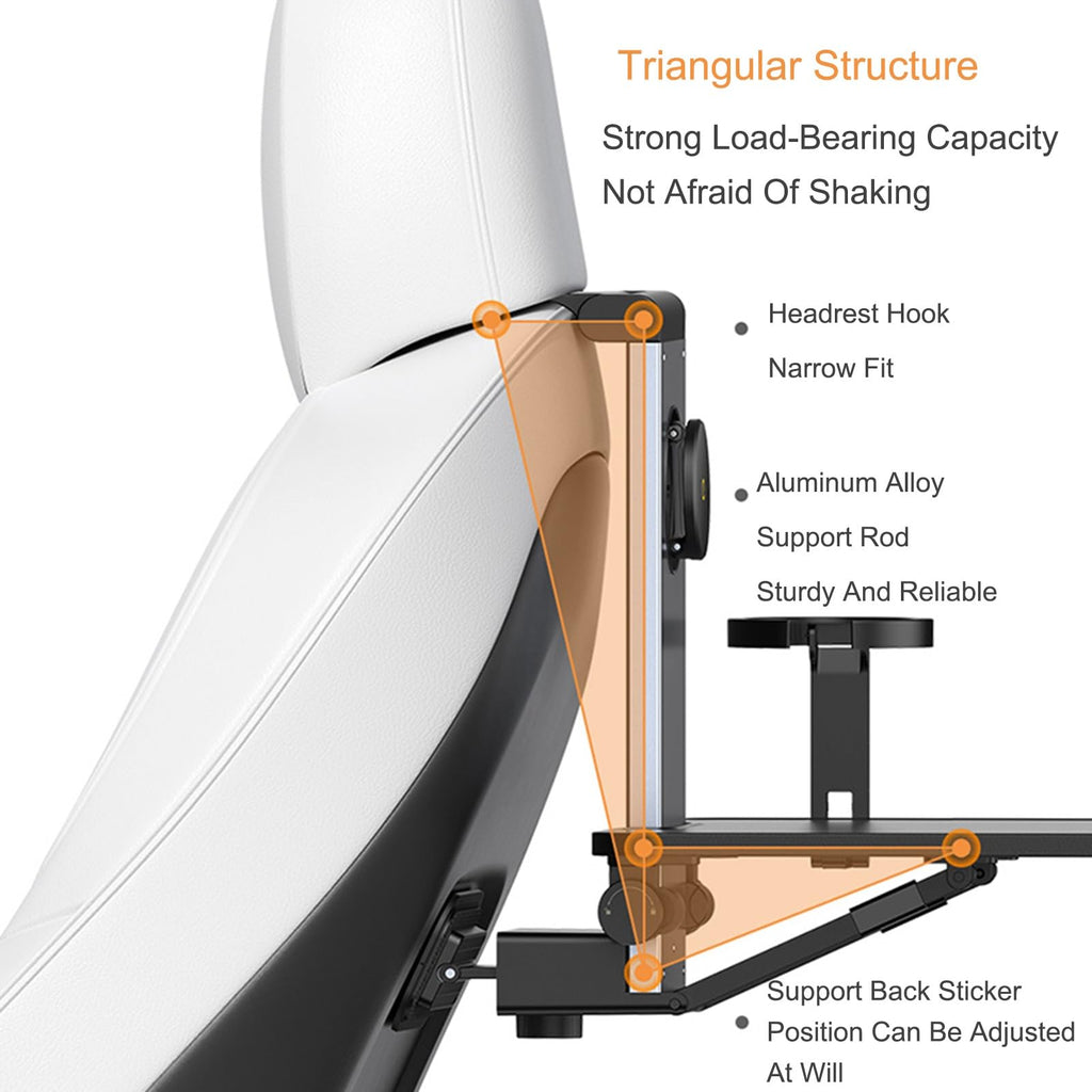 Car Seat Tray Table with Magnetic Phone Holder, Foldable