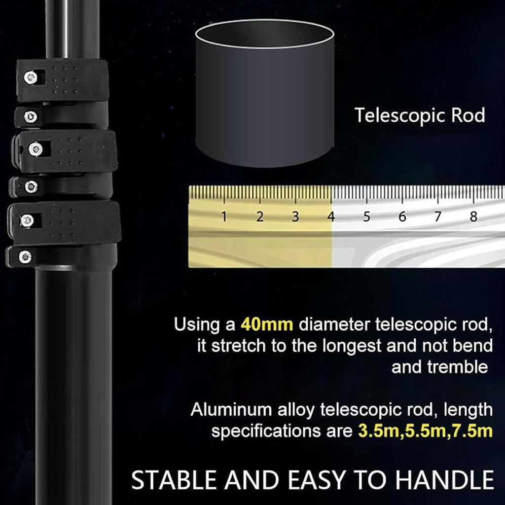 5.5m Cordless Telescopic Solar Panel Cleaning Brush