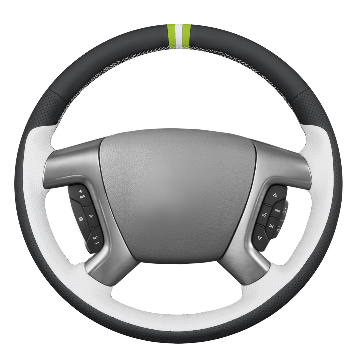 MEWANT Stitch On Steering Wheel Cover for Chevy Silverado Tahoe
