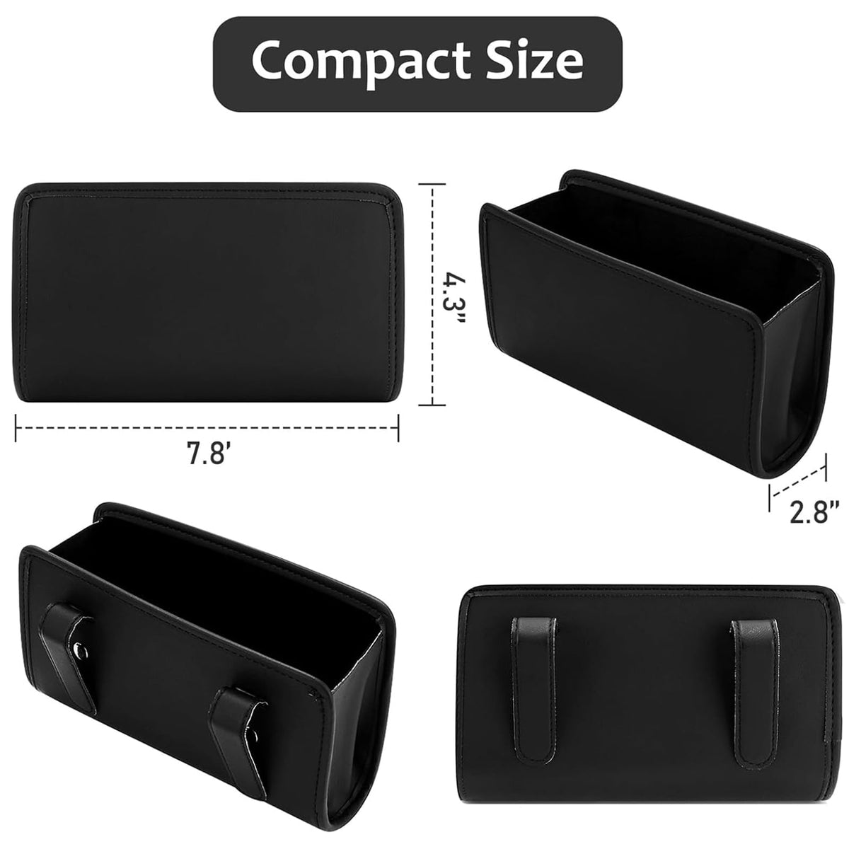 2-Pack Foldable Leather Car Trash Can
