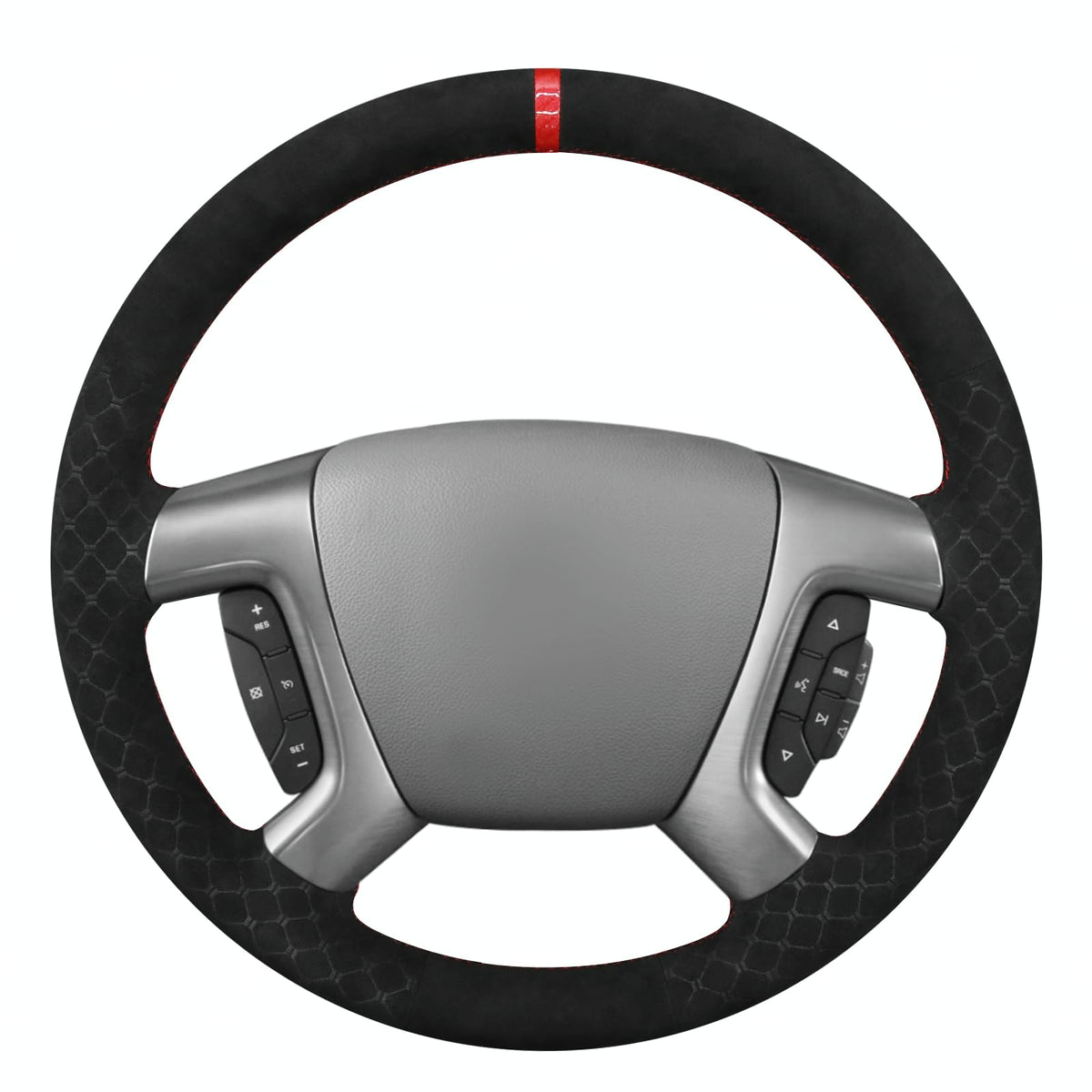 MEWANT Stitch On Steering Wheel Cover for Chevy Silverado Tahoe