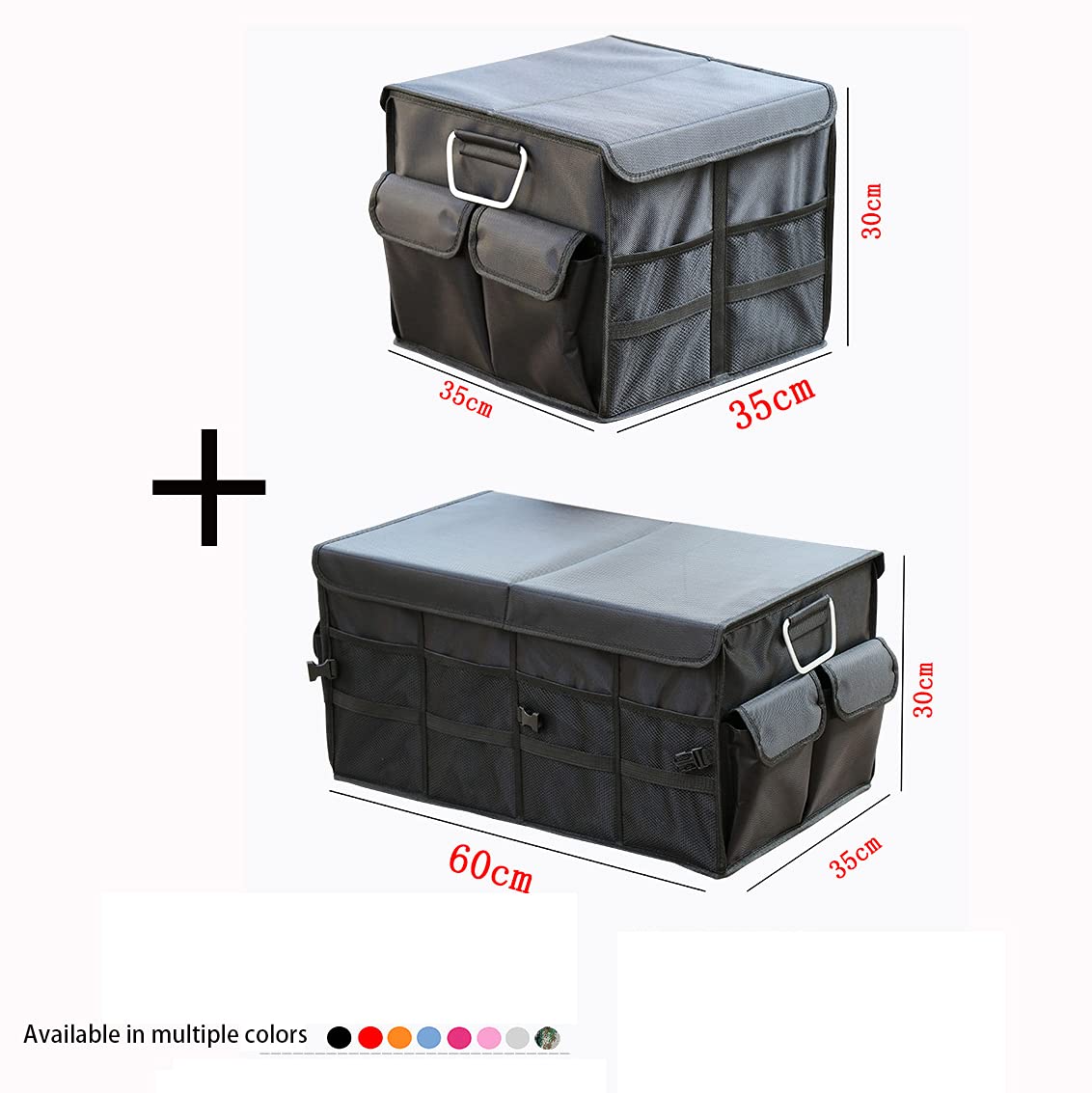 Car Trunk Organizer with Detachable Lid & Compartments