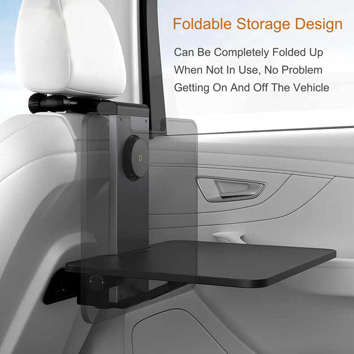 Car Seat Tray Table with Magnetic Phone Holder, Foldable