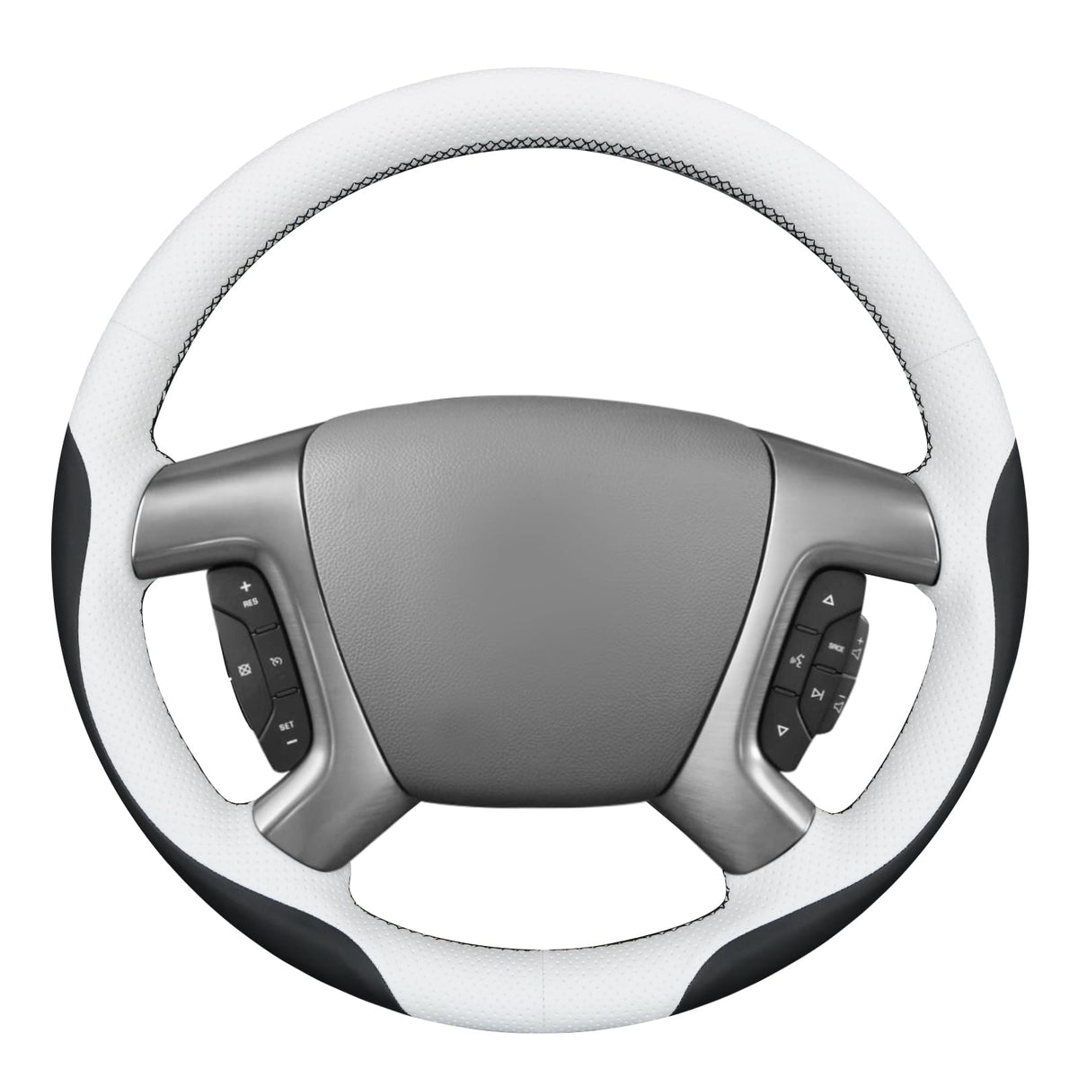 MEWANT Stitch On Steering Wheel Cover for Chevy Silverado Tahoe