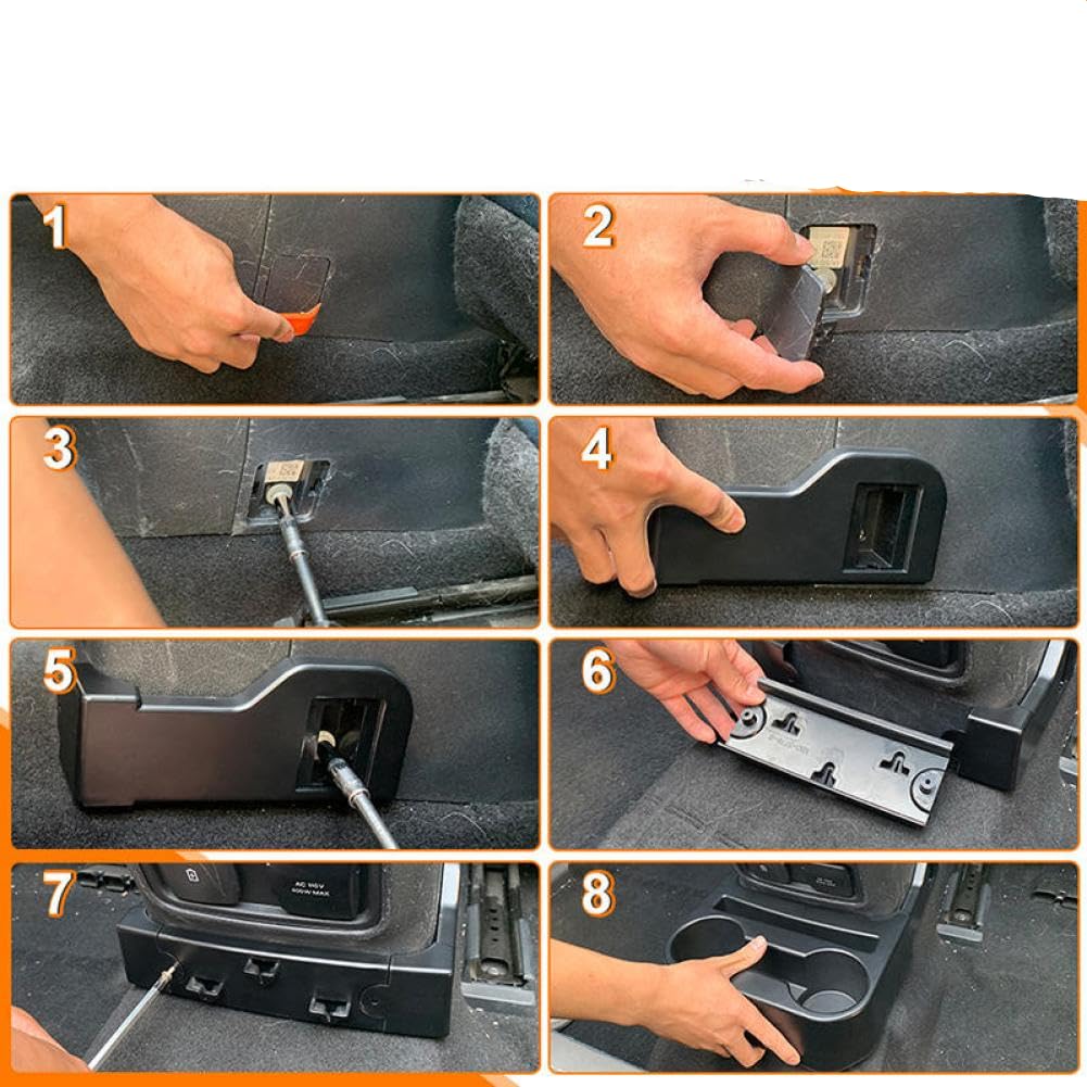 Car Rear Cup Holder Storage Box ABS Organization Compatible With 2021 4 Doors