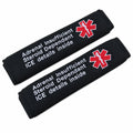 DoggiesWorld Personalised Medical Alert Seatbelt Cover Pair, Embroidered