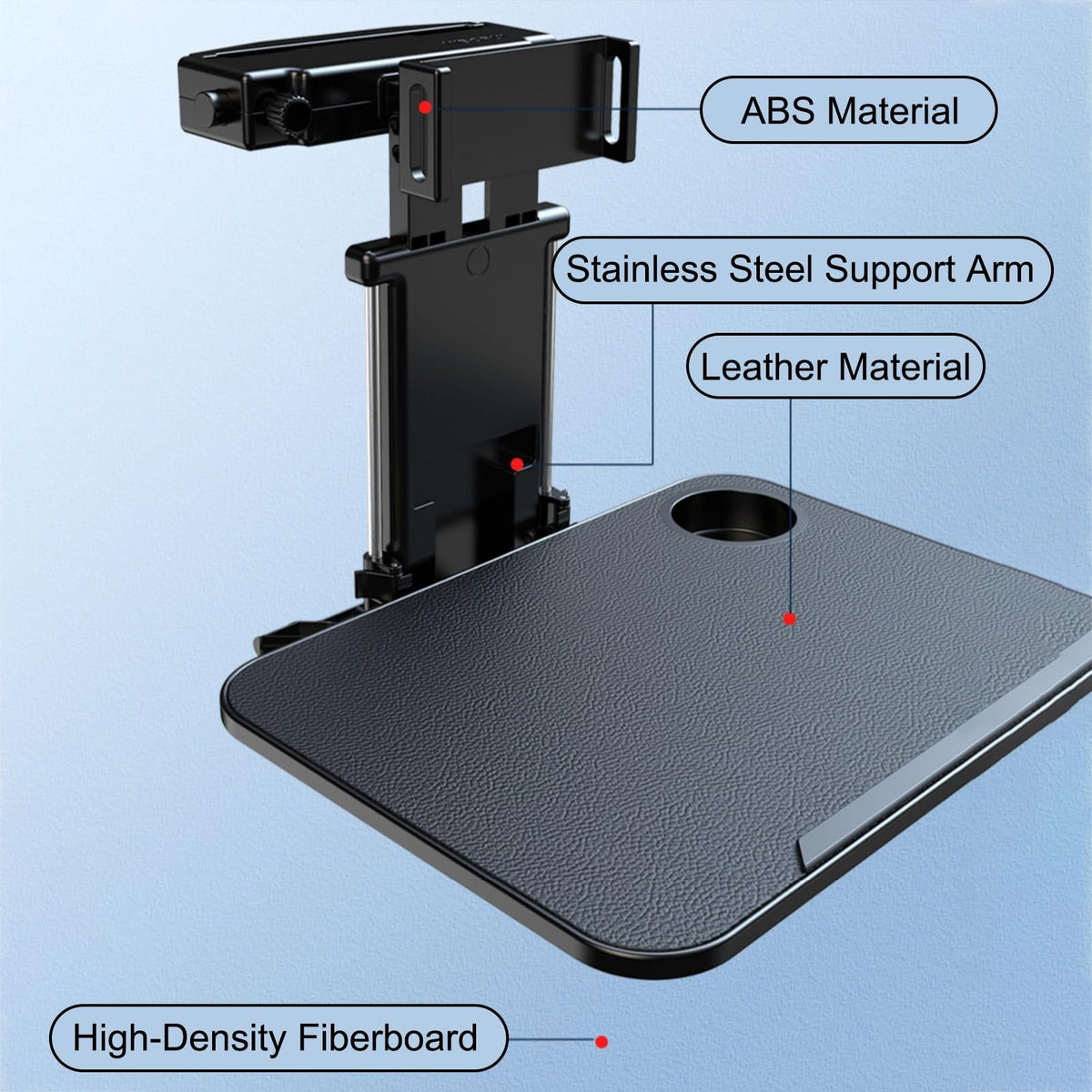Foldable Adjustable Car Seat Tray Table