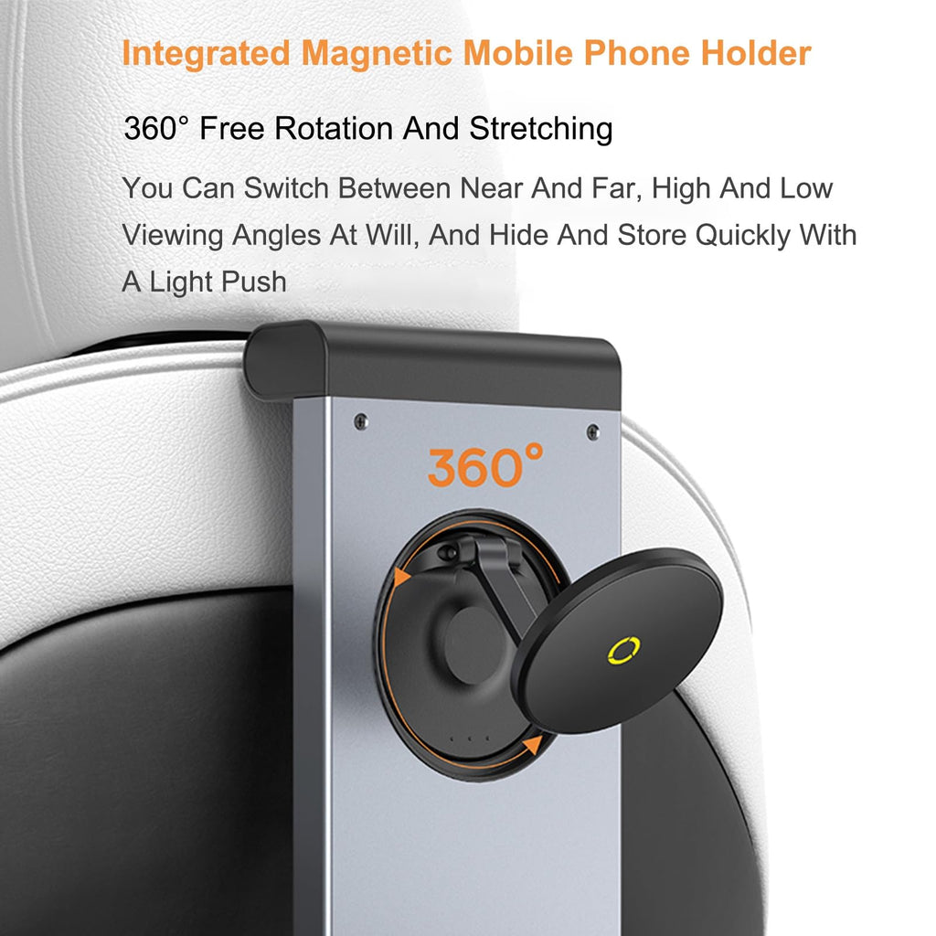 Car Seat Tray Table with Magnetic Phone Holder, Foldable