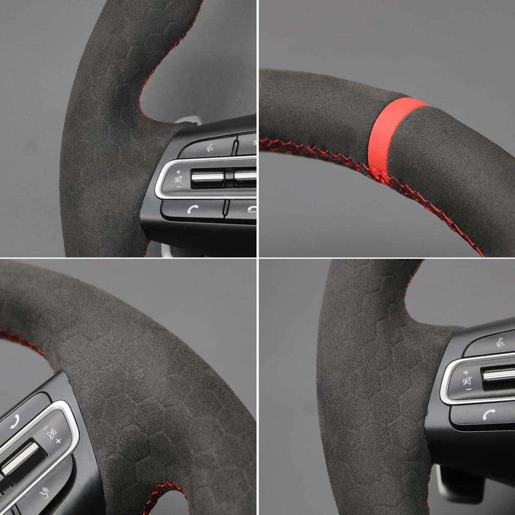 Hand-Stitched Steering Wheel Cover for Kia Stinger 2018–2022