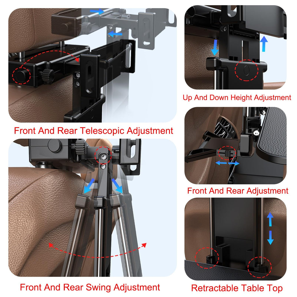 Foldable Adjustable Car Seat Tray Table