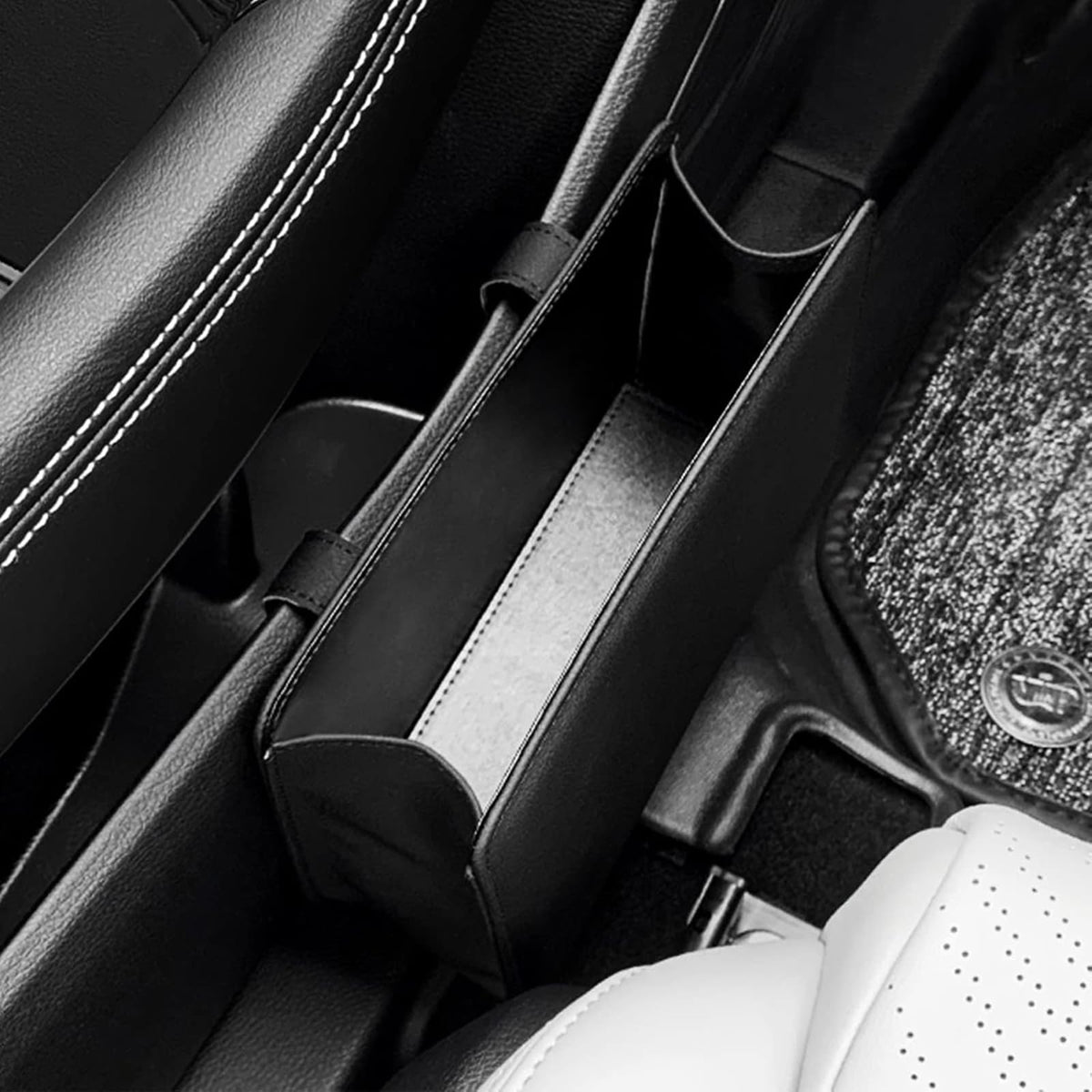 2-Pack Foldable Leather Car Trash Can