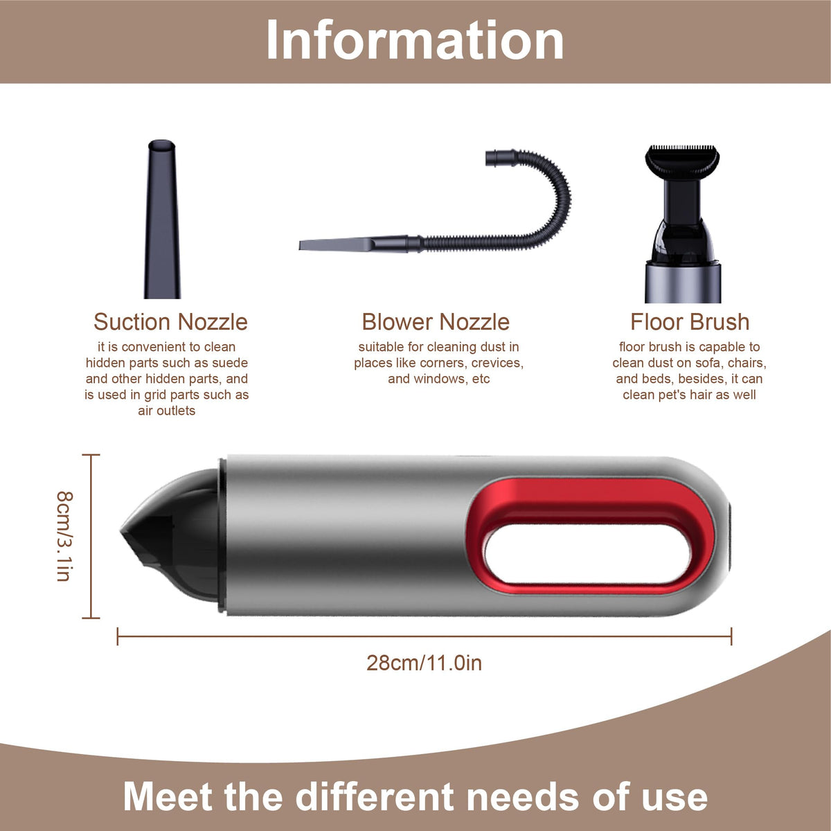 Portable Rechargeable Car Vacuum Cleaner with Strong Suction