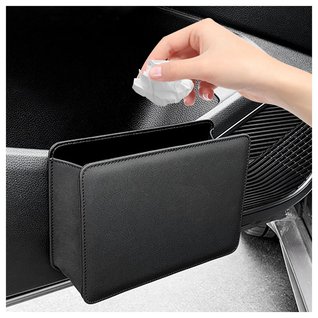 2-Pack Foldable Leather Car Trash Can