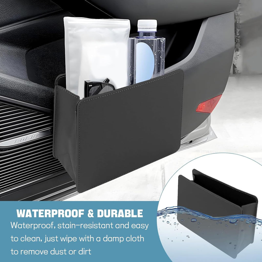 2-Pack Foldable Leather Car Trash Can