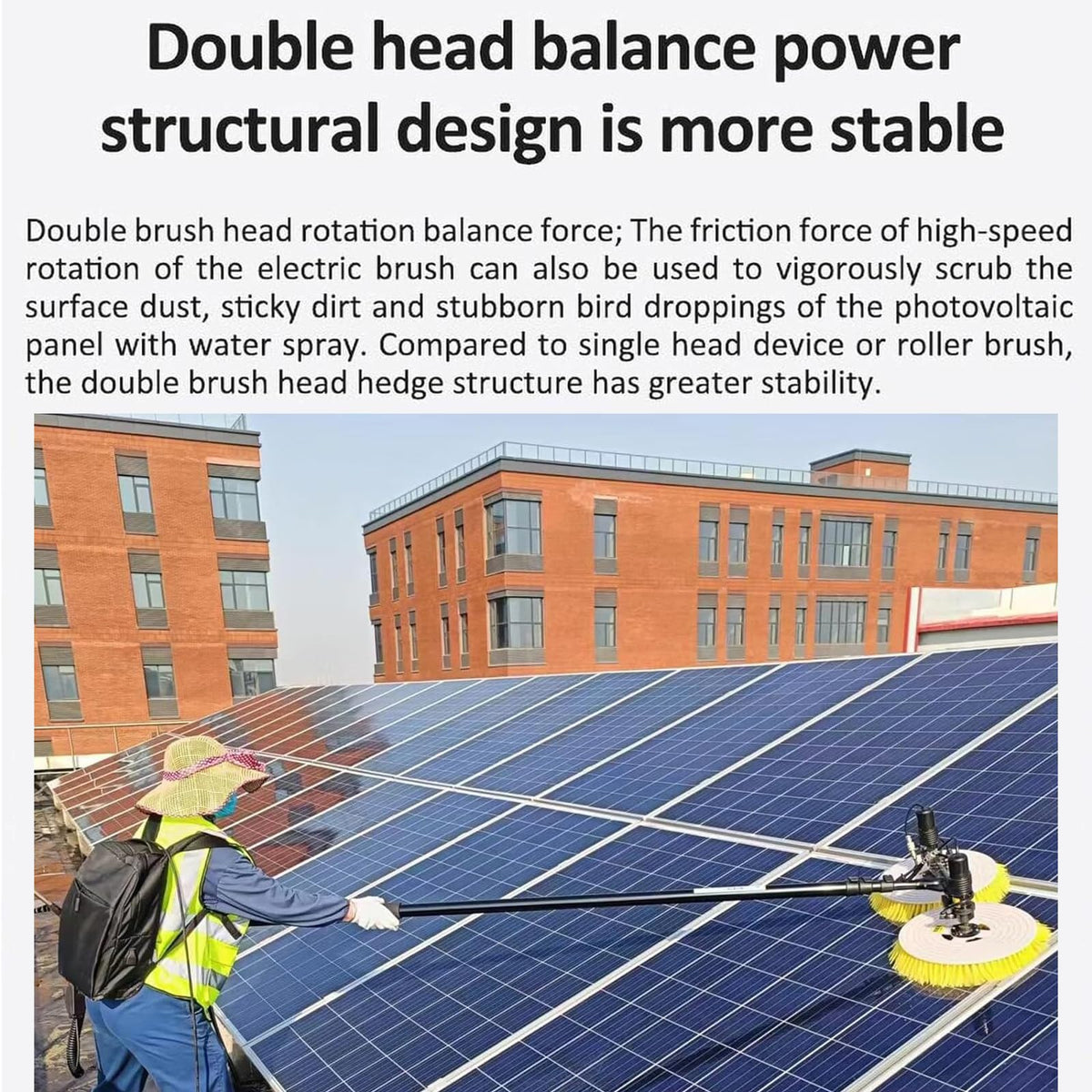 5.5m Cordless Telescopic Solar Panel Cleaning Brush