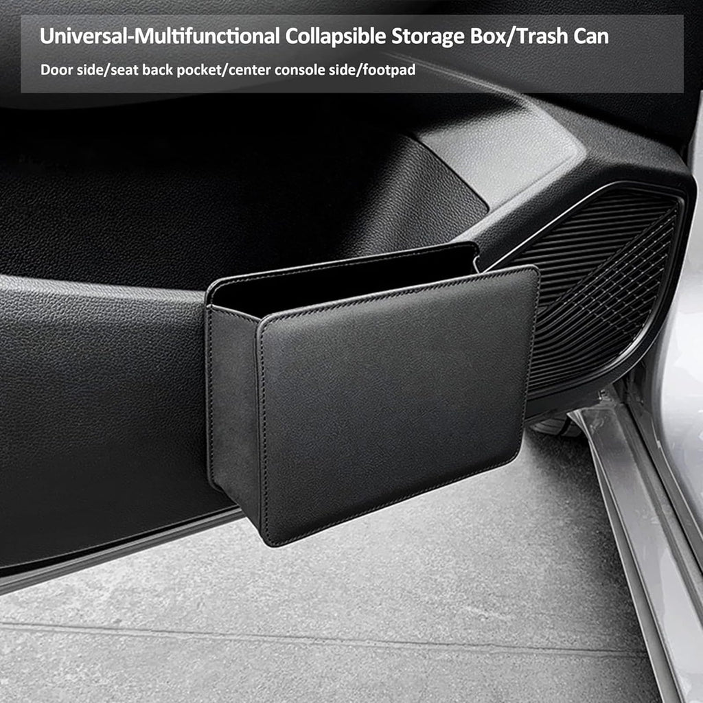 2-Pack Foldable Leather Car Trash Can