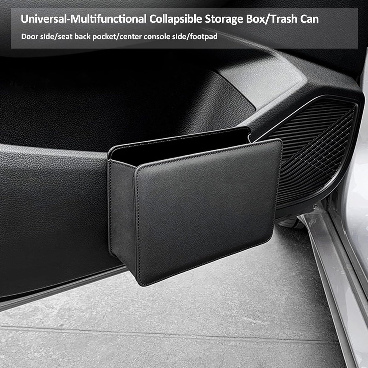 2-Pack Foldable Leather Car Trash Can