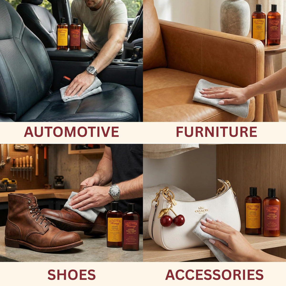 Complete Leather Cleaner & Conditioner Care Kit